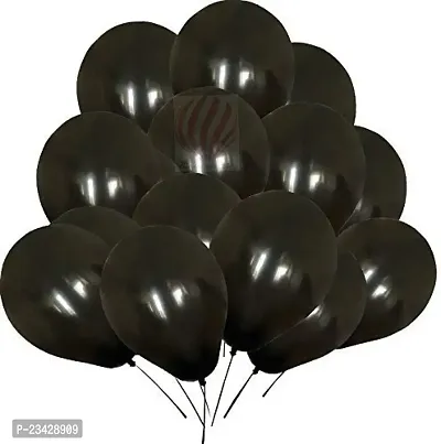 The golden store Metalic Balloons (Pack of 10, Black)-thumb0