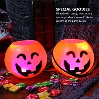 Wah!! Store Pumpkin Bucket Halloween Plastic Trick or Treat Buckets for Candy Treating Basket- Pumpkin Bucket Large Cute Portable Candy Bucket Storage (17cm) (Pack of 1)-thumb3