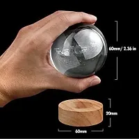 3D Globe Crystal Ball Night Light with Wooden Base - LED USB Table Lamp for Kids, Teens, and Home Decor-thumb3