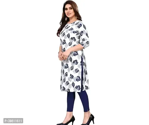 Stylish White Synthetic Kurta For Women-thumb0