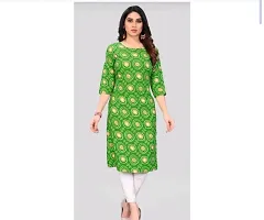 Stylish Green Synthetic Kurta For Women-thumb1