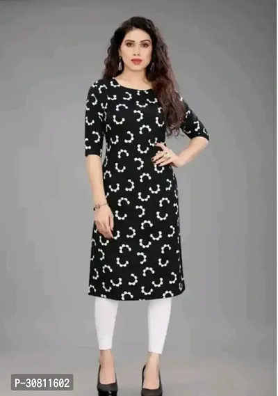 Stylish Black Synthetic Kurta For Women-thumb0