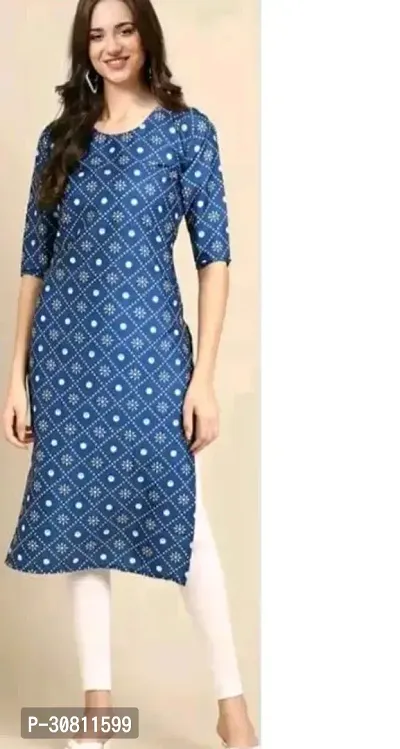 Stylish Blue Synthetic Kurta For Women-thumb3