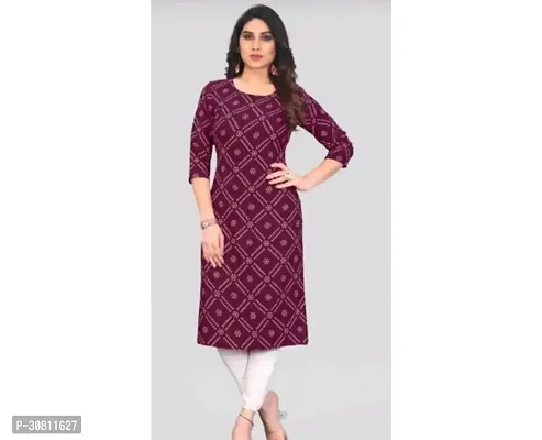 Stylish Purple Synthetic Kurta For Women-thumb2