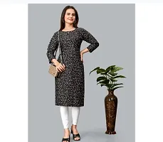 Stylish Black Synthetic Kurta For Women-thumb1