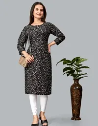 Stylish Black Synthetic Kurta For Women-thumb1