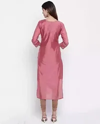 Reliable Pink Chanderi Silk Printed Kurta For Women-thumb3