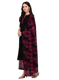 Reliable Black Silk Crepe Embroidered Kurta with Palazzo And Dupatta Set For Women-thumb1