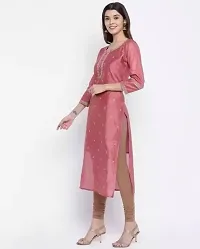 Reliable Pink Chanderi Silk Printed Kurta For Women-thumb4