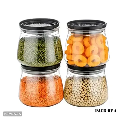 Stylish Plastic Jars  Containers For Kitchen Pack Of 4