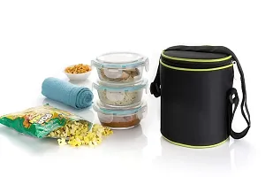 Useful Plastic Microwave Safe Glass Lunch Box Set With Bag-thumb1