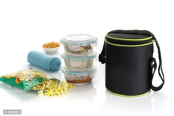 Useful Plastic Microwave Safe Glass Lunch Box Set With Bag-thumb2