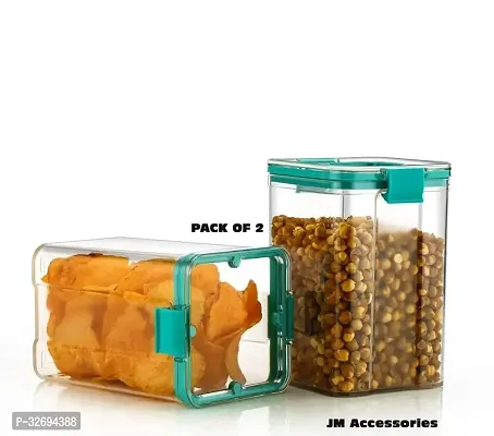 Useful Plastic Unbreakable Airtight Square Containers Set-1100 Ml Each, Pack Of 2