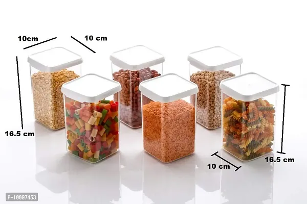 Airtight Plastic Square Container Set for Kitchen Storage - 1100ml Containers | Unbreakable And Air-Tight Design | Container And Kitchen containers Set  Set of 3 White-thumb3