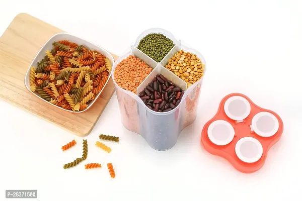 Airtight Transparent Plastic Lock Food Storage 4 Section Container