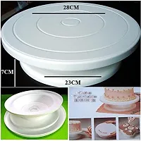 Useful Cake Decorating Revolving Icing Turntable Stand Rotating Platform Plastic Cake Server-thumb1