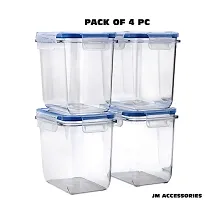 Airtight Food Storage Containers Plastic Kitchen Storage Jars And Container With Easy Snap Lids 1000 Ml 4 Pcs-thumb1