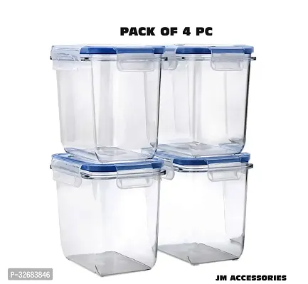 Airtight Food Storage Containers Plastic Kitchen Storage Jars And Container With Easy Snap Lids 1000 Ml 4 Pcs-thumb2