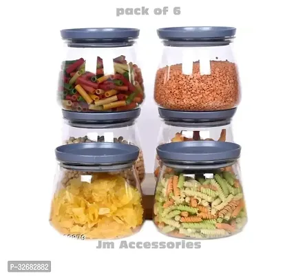 Stylish Plastic Jars  And Containers For Kitchen Pack Of 6