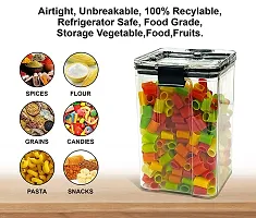 Food Storage Air Tight Lick Lock Containers, Kitchen Storage Containers with Lids for Rice and Cereal, Plastic Dry Food Canisters for Pantry Organization and Storage (1100 ML-Pack Of 6)-thumb1