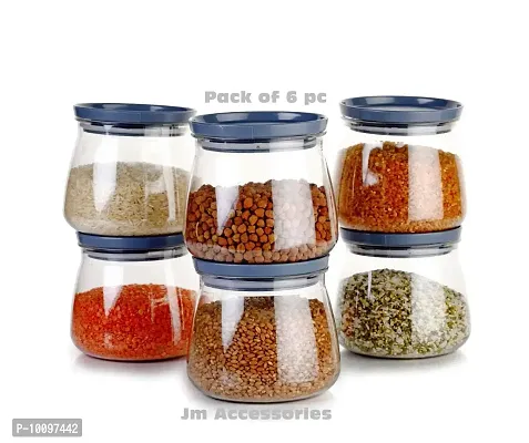 Container Jar Set For Kitchen - 900ml Set Of 6 | Jar Set For Kitchen| Air Tight Containers For Kitchen Storage GRAY-thumb0