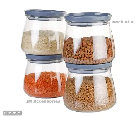 Stylish Plastic Jars  And Containers For Kitchen Pack Of 4-thumb0