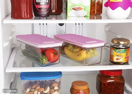 Useful Plastic Fridge Organizer Case With Removable Drain Plate -1500 Ml Each, Pack Of 2-thumb3