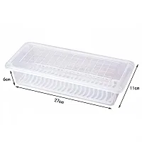 Fridge Storage Container - Pack of 2 - Vegetable Storage Box with Removable Drain Plate, Stackable Freezer Storage Container, 1500 ml, Transparent, polypropylene-thumb2