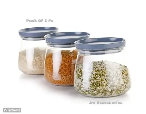 Container Jar Set For Kitchen - 900ml Set Of 3 | Jar Set For Kitchen| Air Tight Containers For Kitchen Storage GRAY