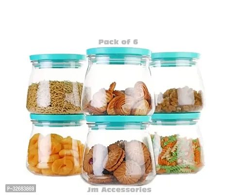 Container Jar Set For Kitchen 900Ml Set Of 6 Green