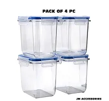 Airtight Food Storage Containers Plastic Kitchen Storage Jars and Container, with Easy Snap Lids - Pantry And Kitchen Organization - BPA-Free Plastic  1000 ml -4 pcs-thumb1