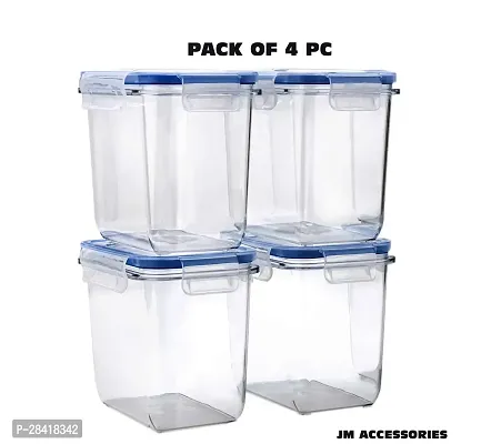 Storage Containers 1100 ml Airtight Food Storage Containers Plastic Kitchen Jars and Container, with Easy Snap Lids - Pantry  Kitchen Organization - BPA-Free Food Containers (Pack Of 4)-thumb2
