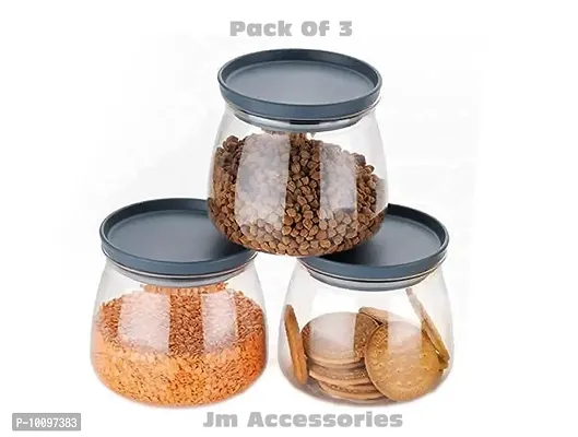 Container Jar Set For Kitchen - 900ml Set Of 3 | Jar Set For Kitchen| Air Tight Containers For Kitchen Storage Gray