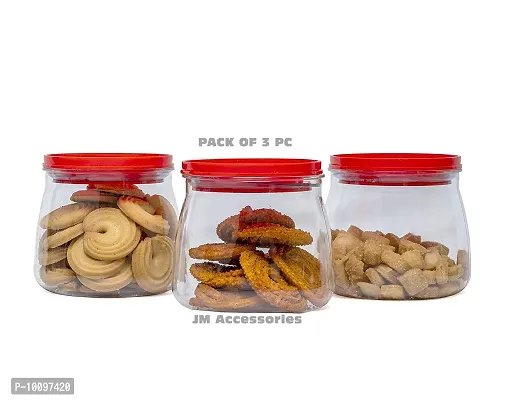 Container Jar Set For Kitchen - 900ml Set Of 3 | Jar Set For Kitchen| Air Tight Containers For Kitchen Storage RED