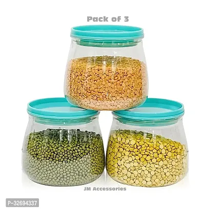 Useful Plastic Airtight Containers Jar Set -900 Ml Each, Pack Of 3-thumb0