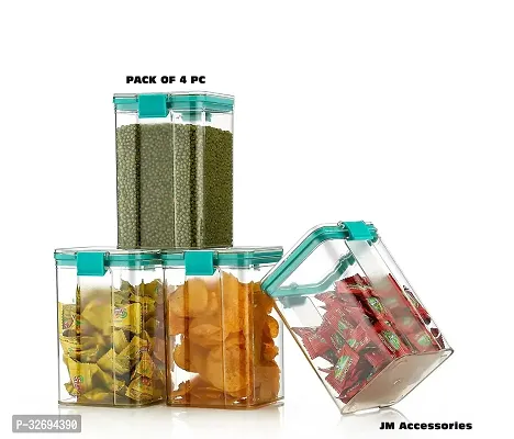 Useful Plastic Unbreakable Airtight Square Containers Set-1100 Ml Each, Pack Of 4-thumb0