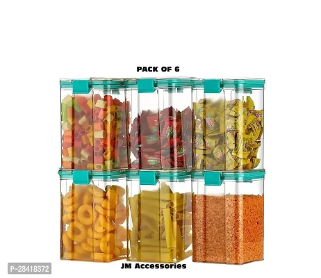 Food Storage Air Tight Lick Lock Containers, Kitchen Storage Containers with Lids for Rice and Cereal, Plastic Dry Food Canisters for Pantry Organization and Storage (1100 ML-Pack Of 6)
