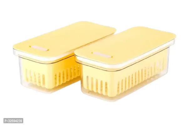 Useful Plastic Fridge Air Tight Containers- Pack Of 2-thumb0