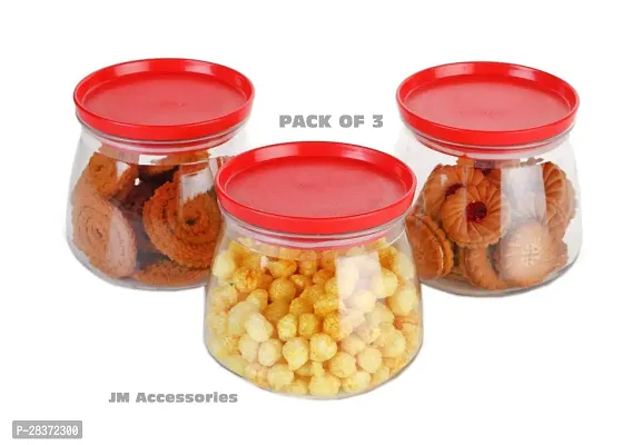 MATUKI Airtight Container Jar Set For Kitchen - 900ml Set Of 3 | Jar Set For Kitchen | Kitchen Organizer Container Set Items | Air Tight Containers For Kitchen Storage Red-thumb0