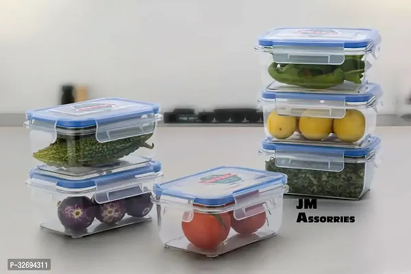 Useful Plastic Airtight Food Storage Containers-Pack Of 6-thumb0