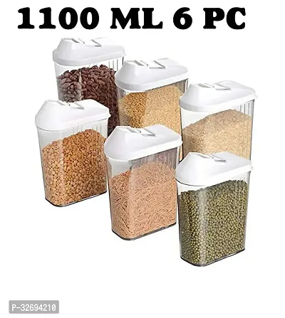 Useful Plastic Easy Flow Storage Containers-1100 Ml Each, Pack Of 6-thumb0