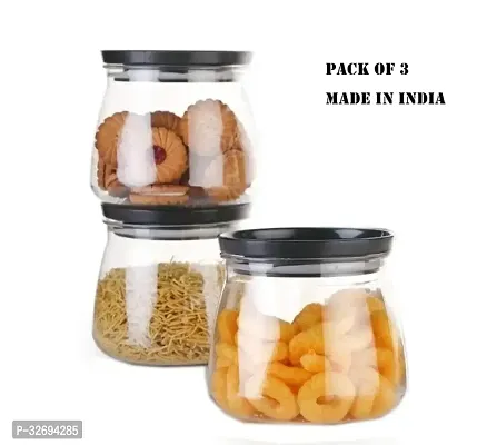 Useful Plastic Airtight Containers Jar Set -900 Ml Each, Pack Of 3-thumb0