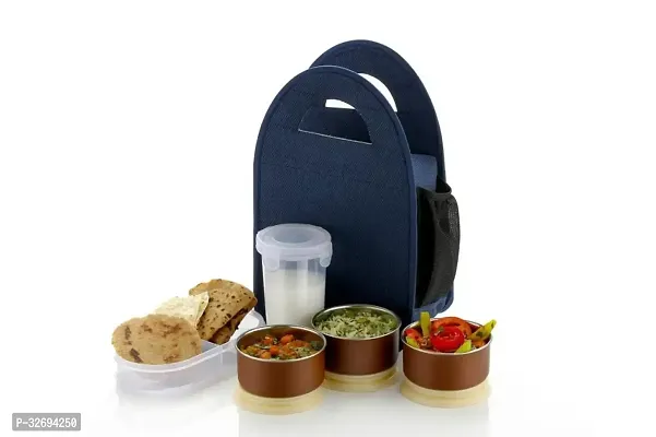 Useful Plastic Lunch Box With Bottle And Bag-3 Containers-thumb0