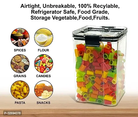 Useful Plastic Unbreakable Airtight Square Containers Set-1100 Ml Each, Pack Of 2-thumb2