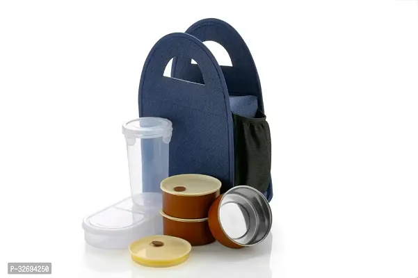 Useful Plastic Lunch Box With Bottle And Bag-3 Containers-thumb2