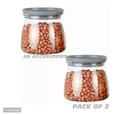MATUKI Airtight Container Jar Set For Kitchen - 900ml Set Of 2 | Jar Set For Kitchen | Kitchen Organizer Container Set Items | Air Tight Containers For Kitchen Storage GRAY-thumb0