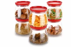 Useful Plastic Glass Jar With Air Tight And Leak Proof Lid- Pack Of 6-thumb2