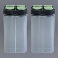 Airtight Transparent Lock Food Storage 4 Section Kitchen Container for Grocery Fridge Storage Box pack of 2-thumb2