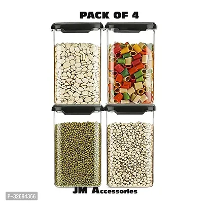 Useful Plastic Unbreakable Airtight Square Containers Set-1100 Ml Each, Pack Of 4-thumb0