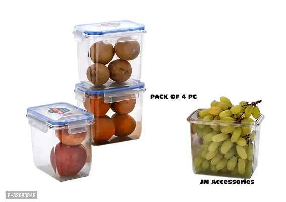 Airtight Food Storage Containers Plastic Kitchen Storage Jars And Container With Easy Snap Lids 1000 Ml 4 Pcs